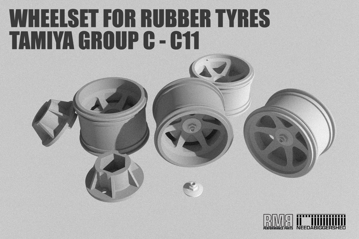 Tamiya Mercedes C11 wheels for RUBBER tyres - Pre Order.