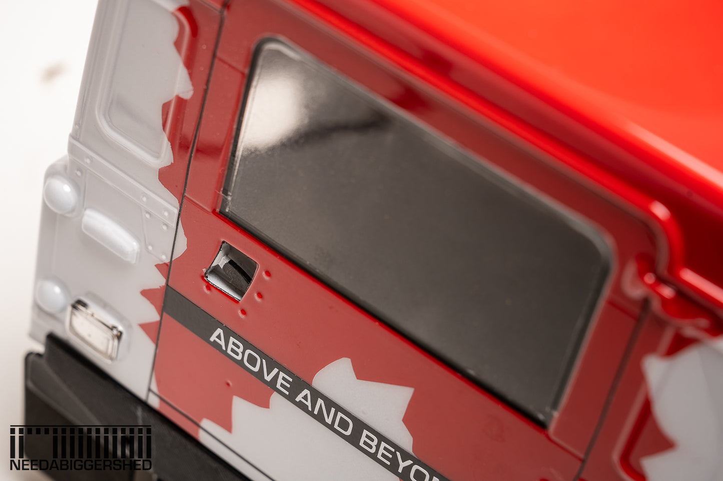 Defender door handles and fuel cap.