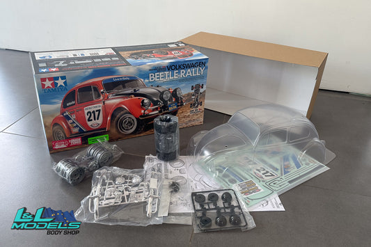 Original TAMIYA Beetle Body set and wheels for half price