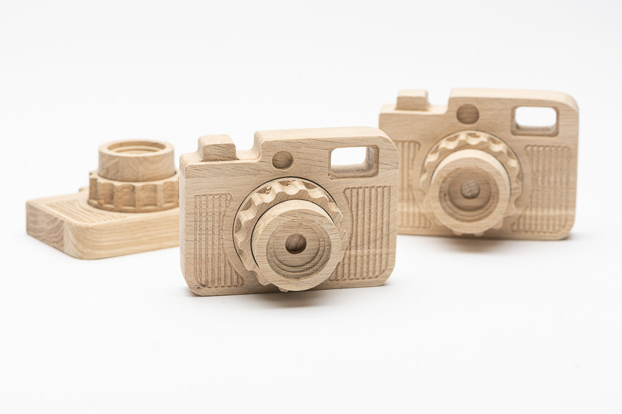 Wooden play camera.