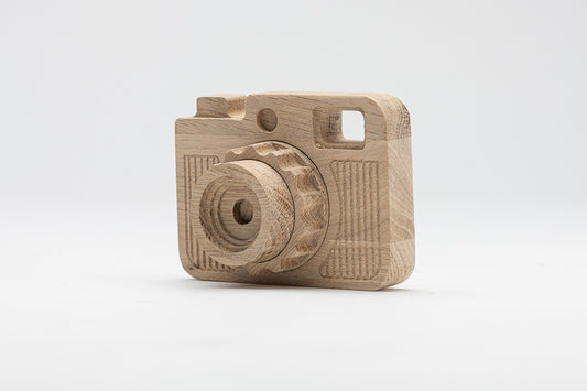 Wooden play camera.