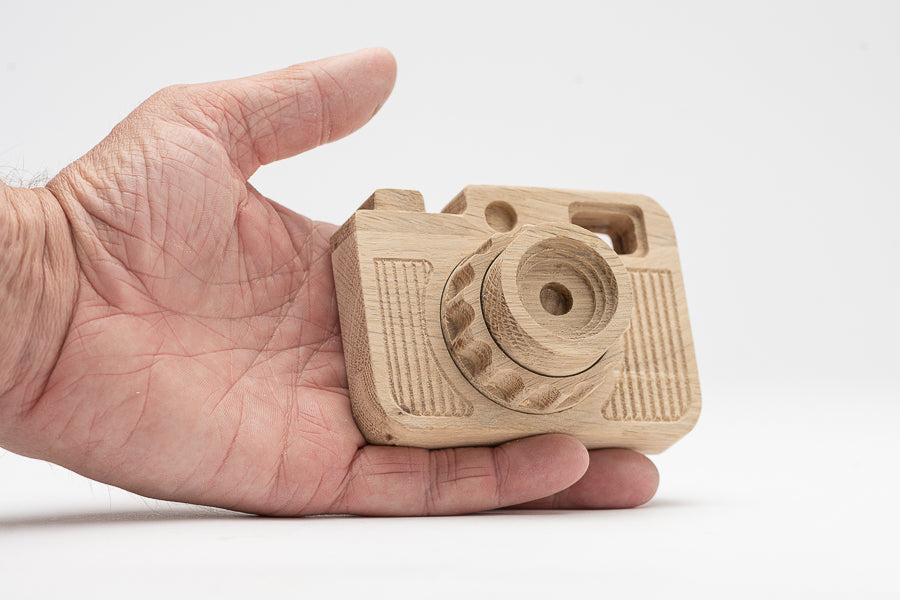 Wooden play camera.