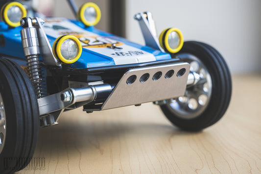 Tamiya Wild One alloy skid plate - Drilled