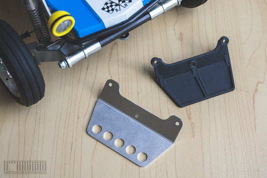 Tamiya Wild One alloy skid plate - Drilled