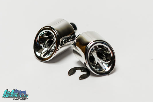 Small angle cut exhaust tips - Chrome